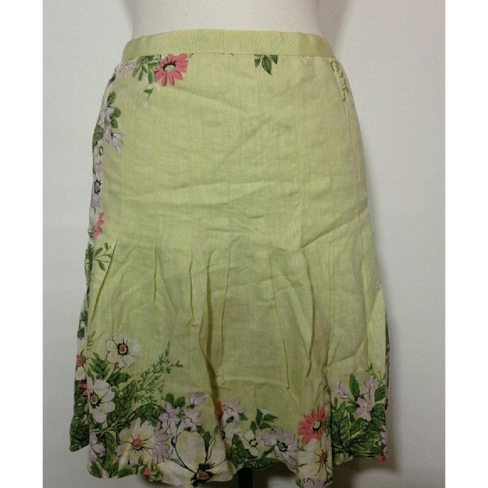 Ann Taylor Floral Yellow Skirt